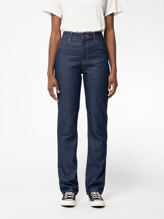 Jean droit brut en coton bio et recyclé - Lofty Lo Dry Blues