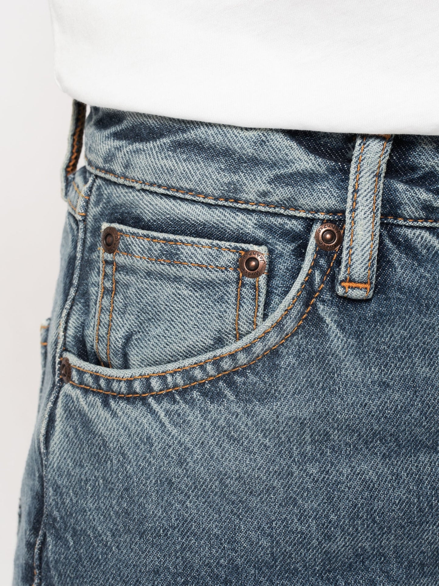 Jean droit bleu clair en coton recylé - lofty lo light stone