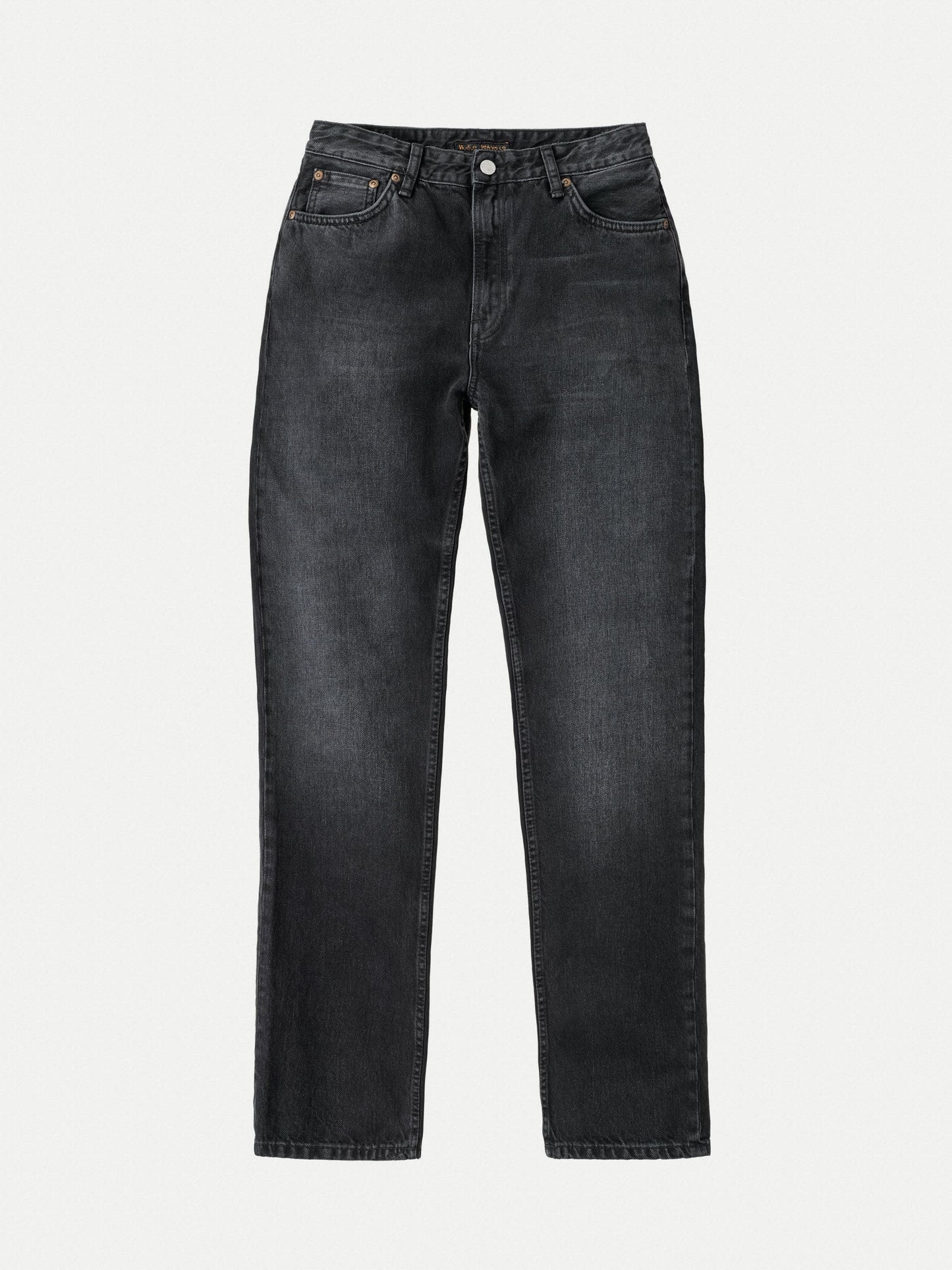 Jean droit délavé en coton bio | noir "lofty lo vintage black"