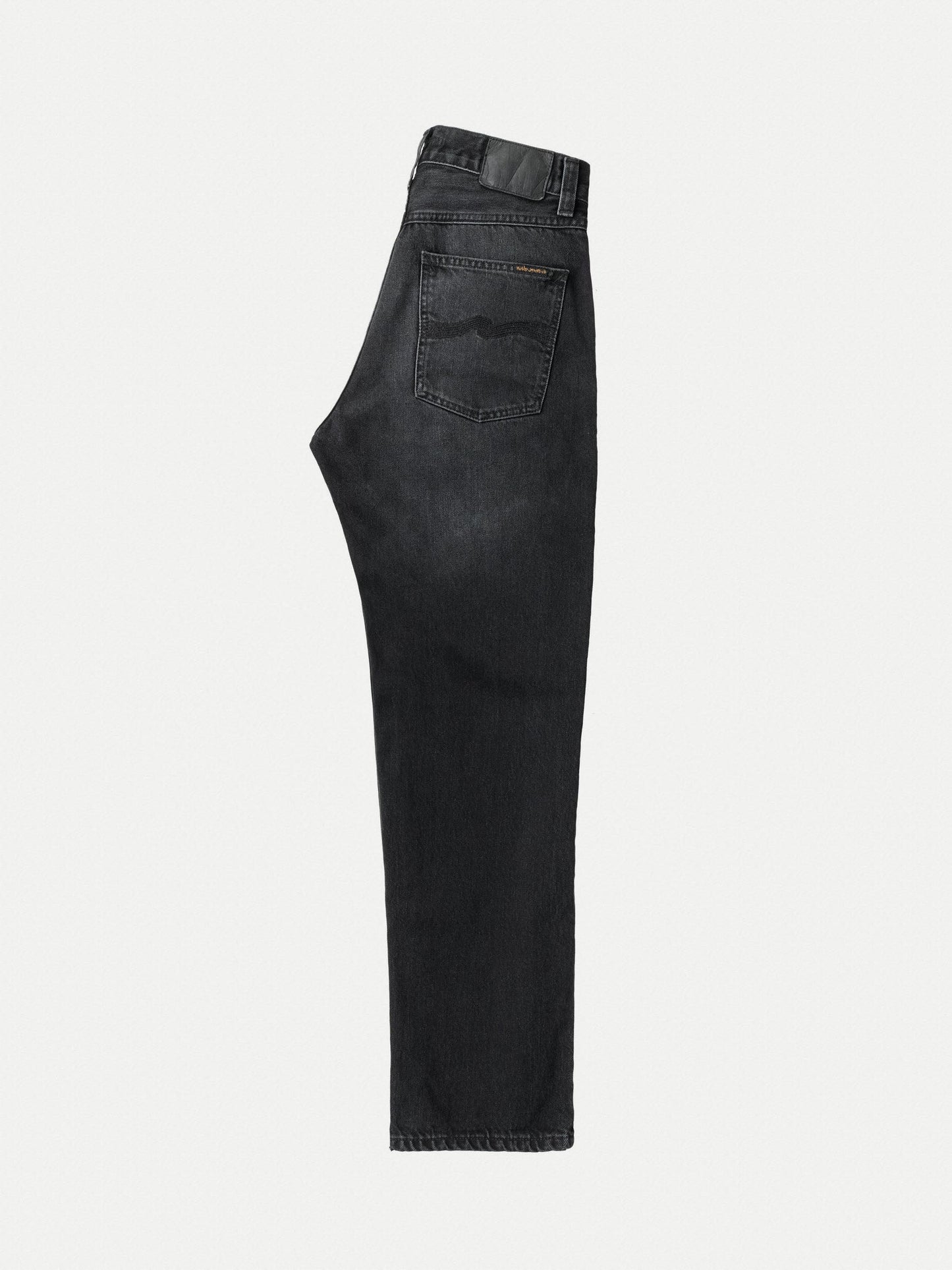 Jean droit délavé en coton bio | noir "lofty lo vintage black"