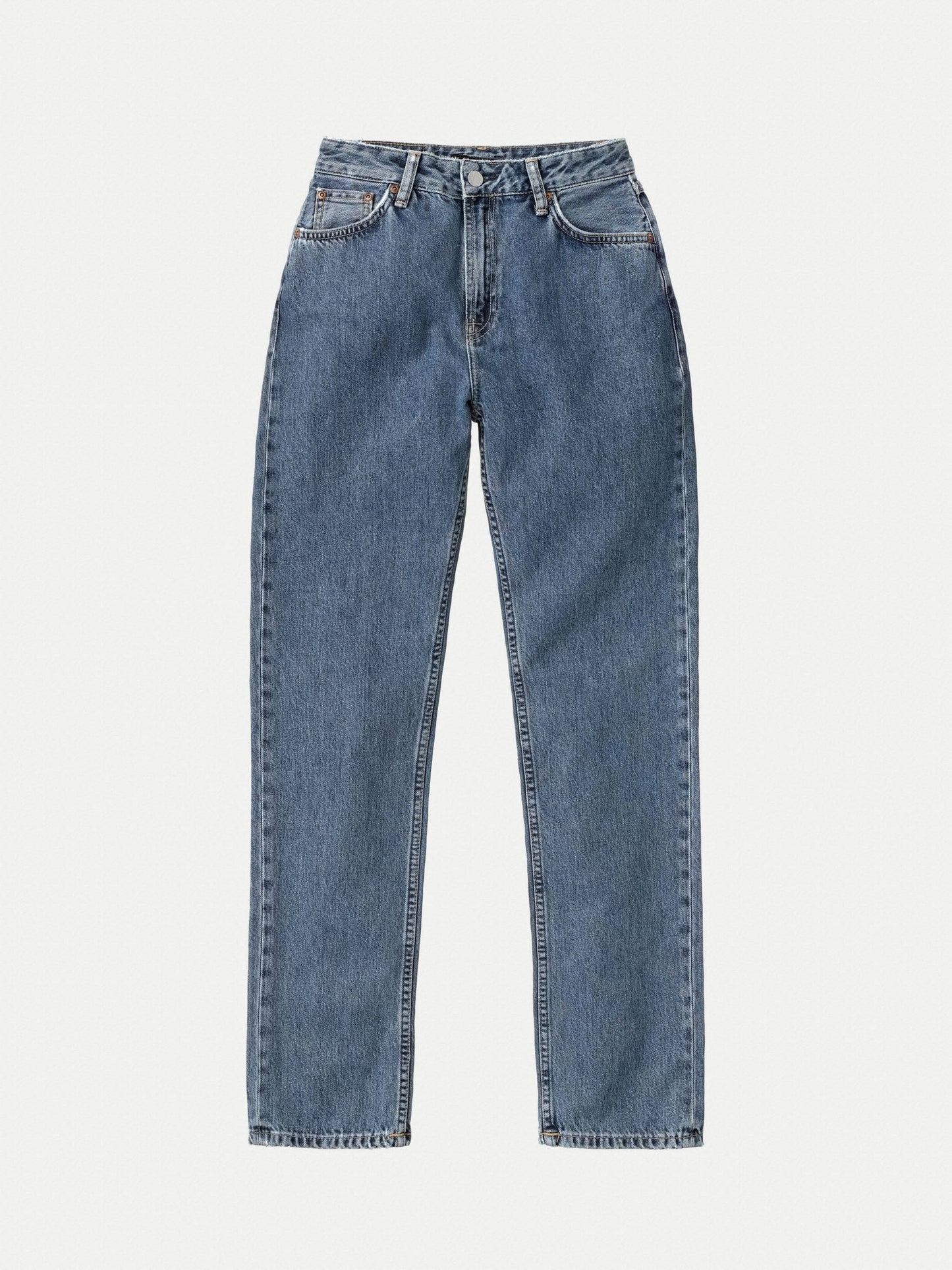 Jean droit bleu en coton bio et recyclé - lofty lo wavy blues