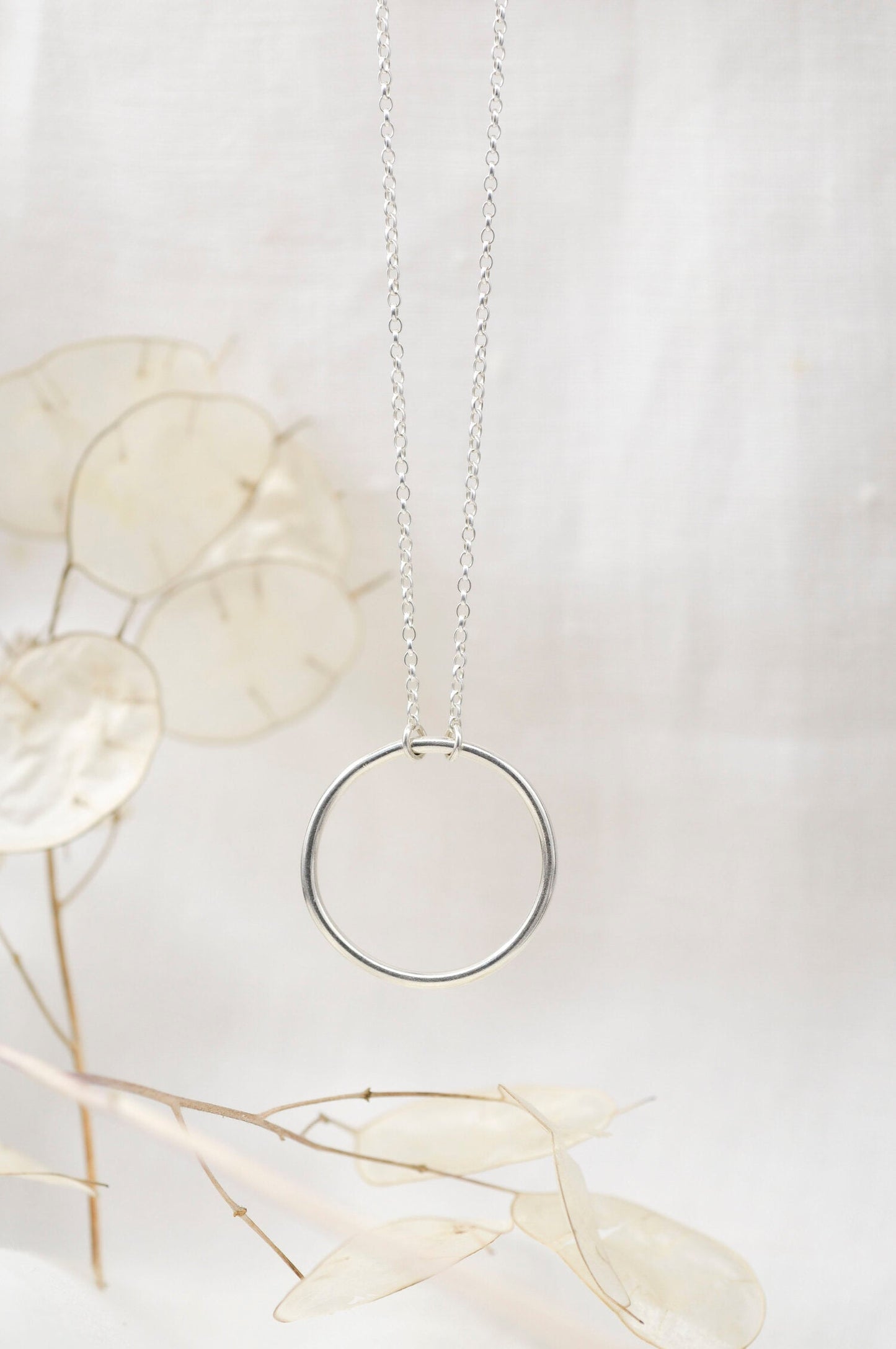 Collier en argent recyclé - Long Circle necklace