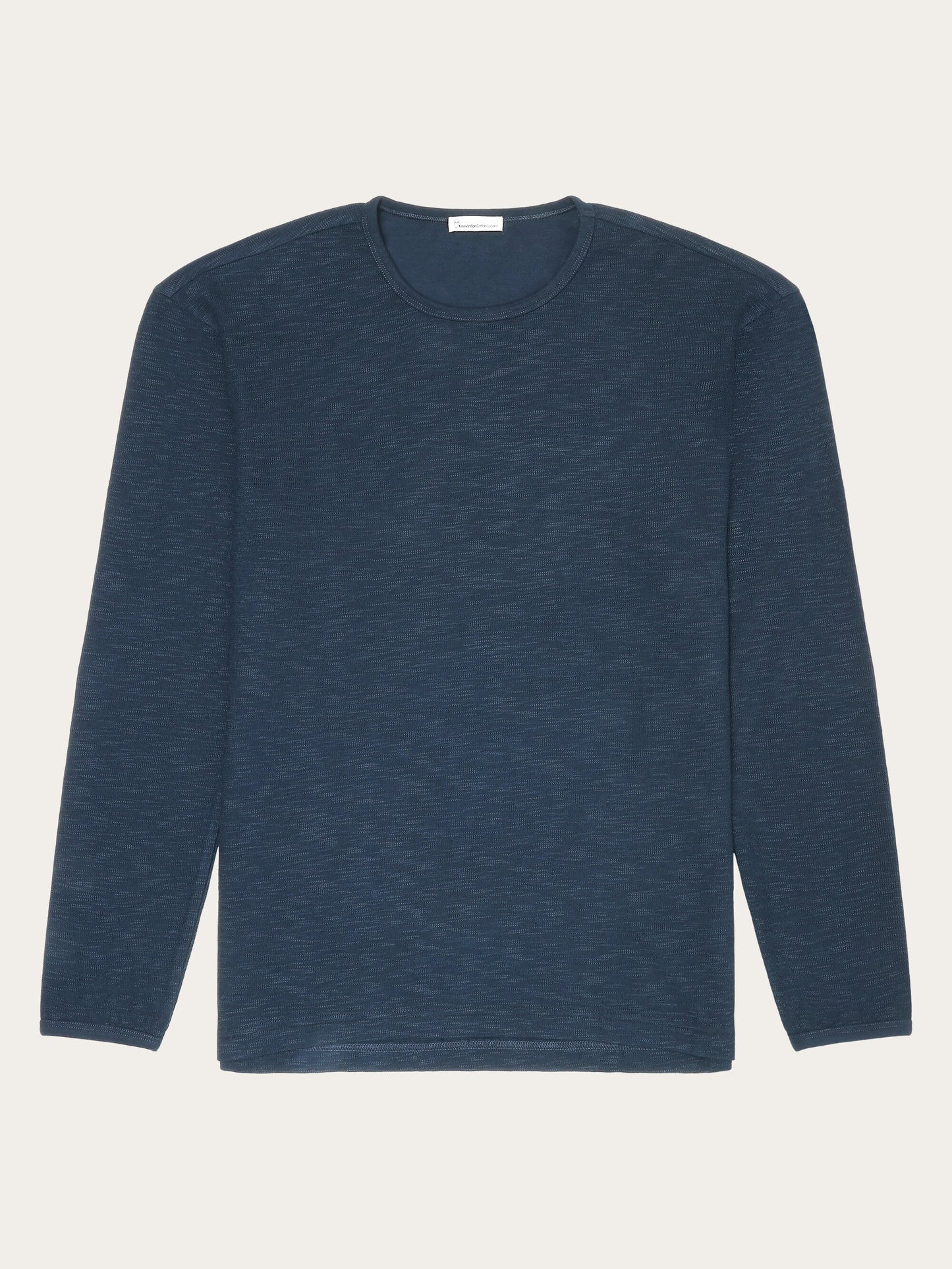 Sweat léger en coton bio | marine "long sleeved structured slub sweat total eclipse"