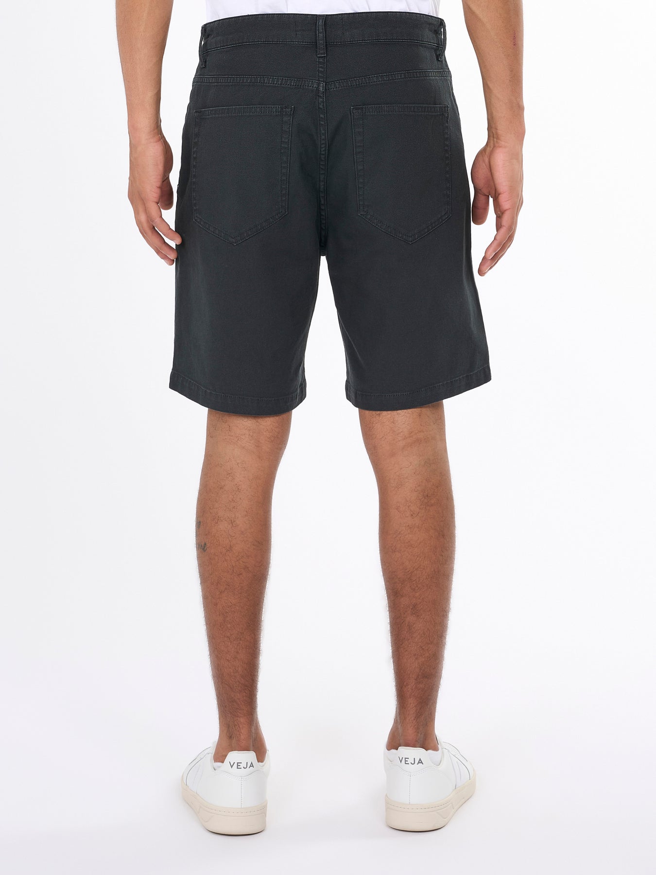 Short noir en canvas de coton bio - loose canvas twill shorts black jet