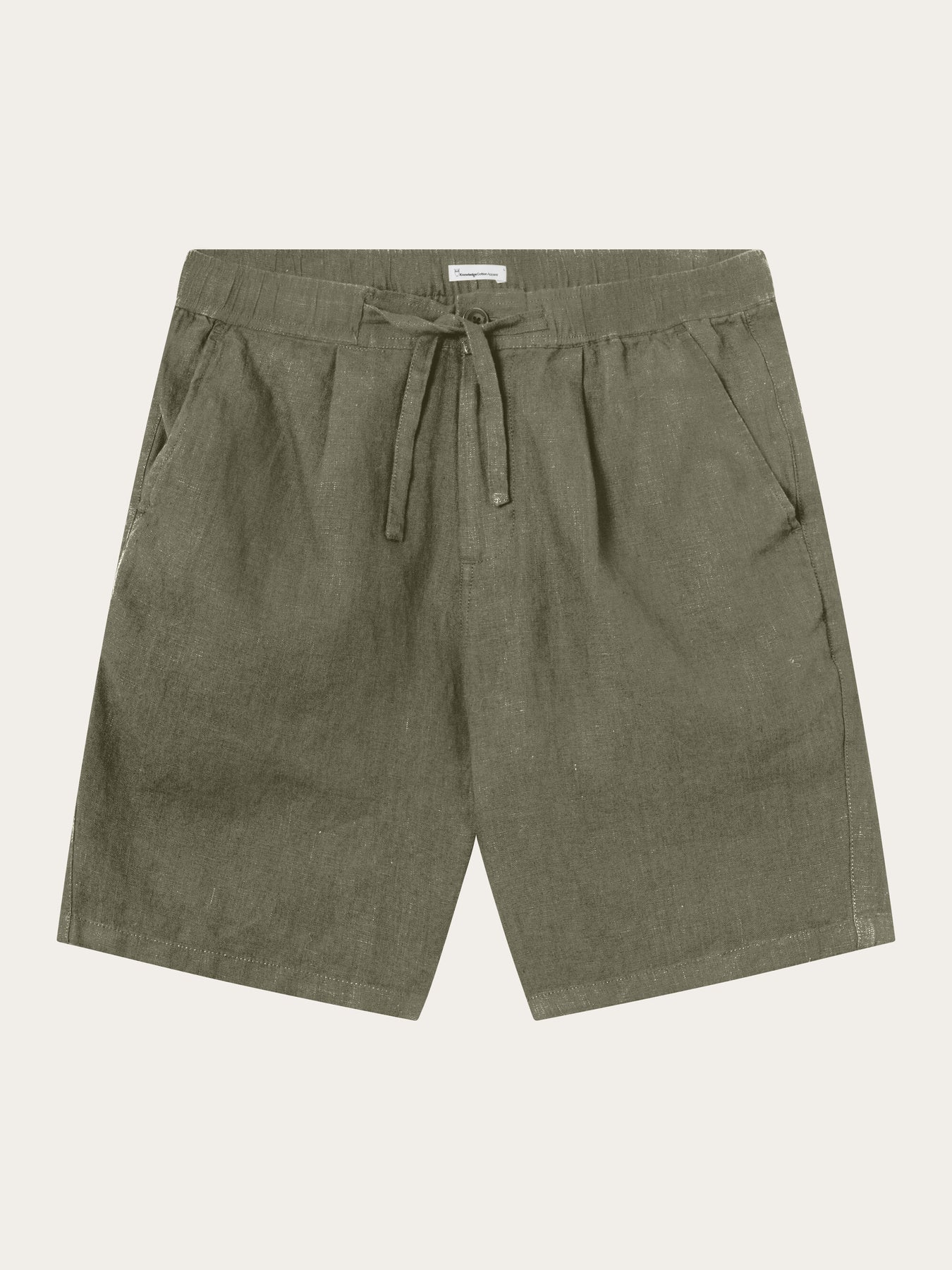 Short en lin bio | Olive "fig loose linen shorts burned olive"