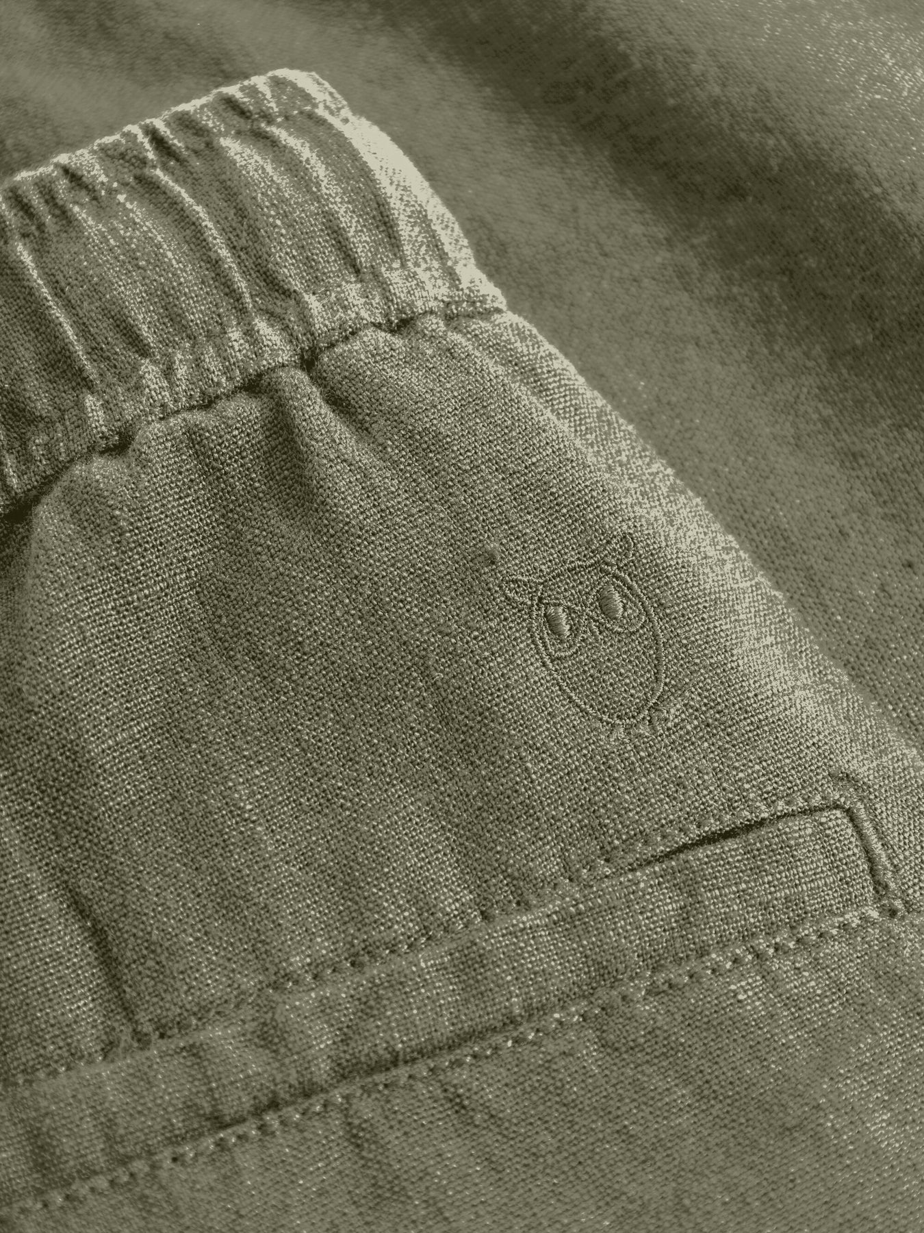Short en lin bio | Olive "fig loose linen shorts burned olive"