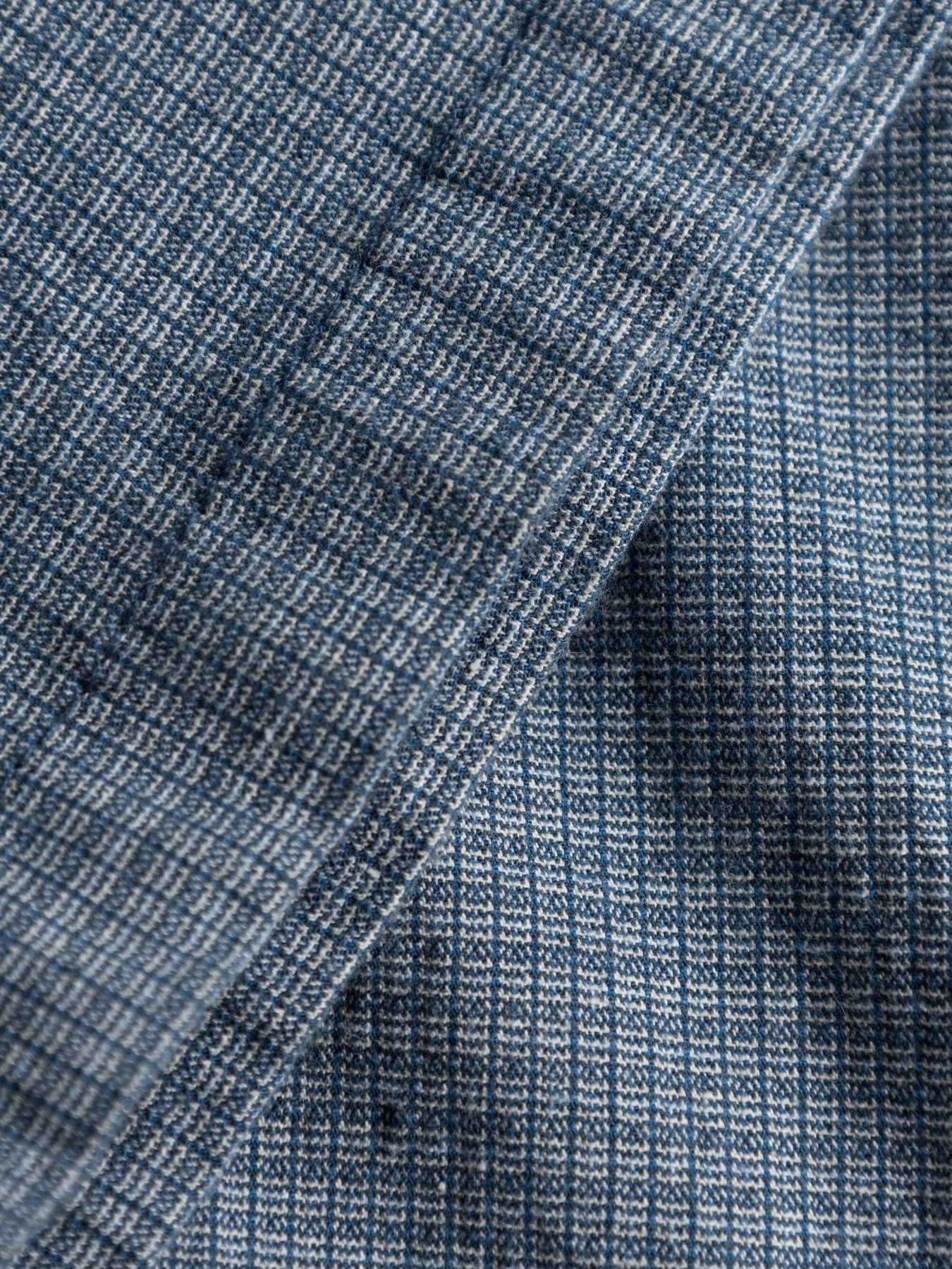 Pantalon à carreaux marine en coton bio - loose fit pepita checked total eclipse
