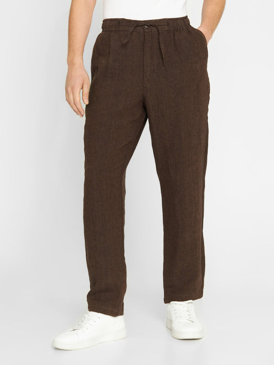 Pantalon en lin bio | Marron "loose linen pant cub"
