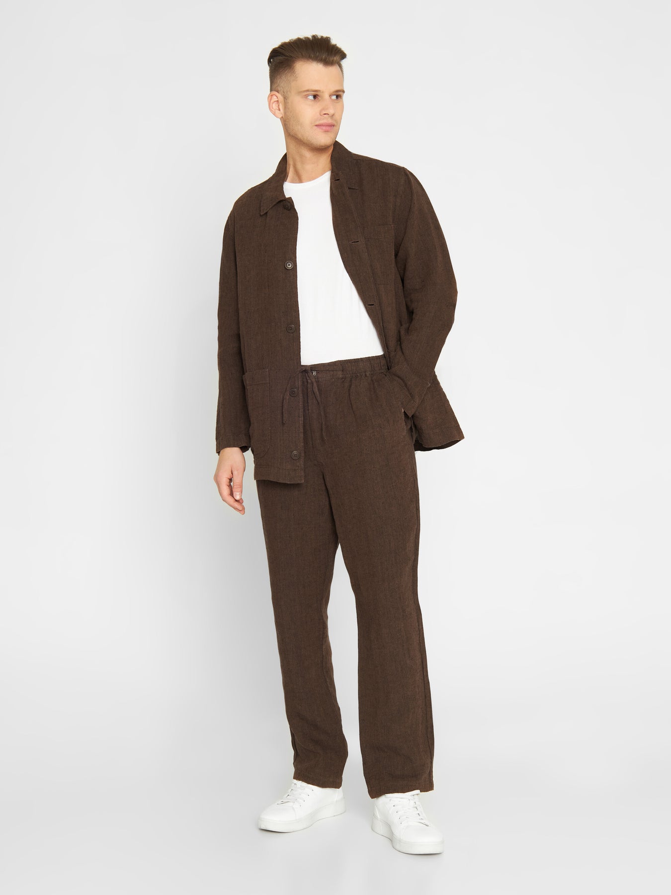 Pantalon en lin bio | Marron "loose linen pant cub"
