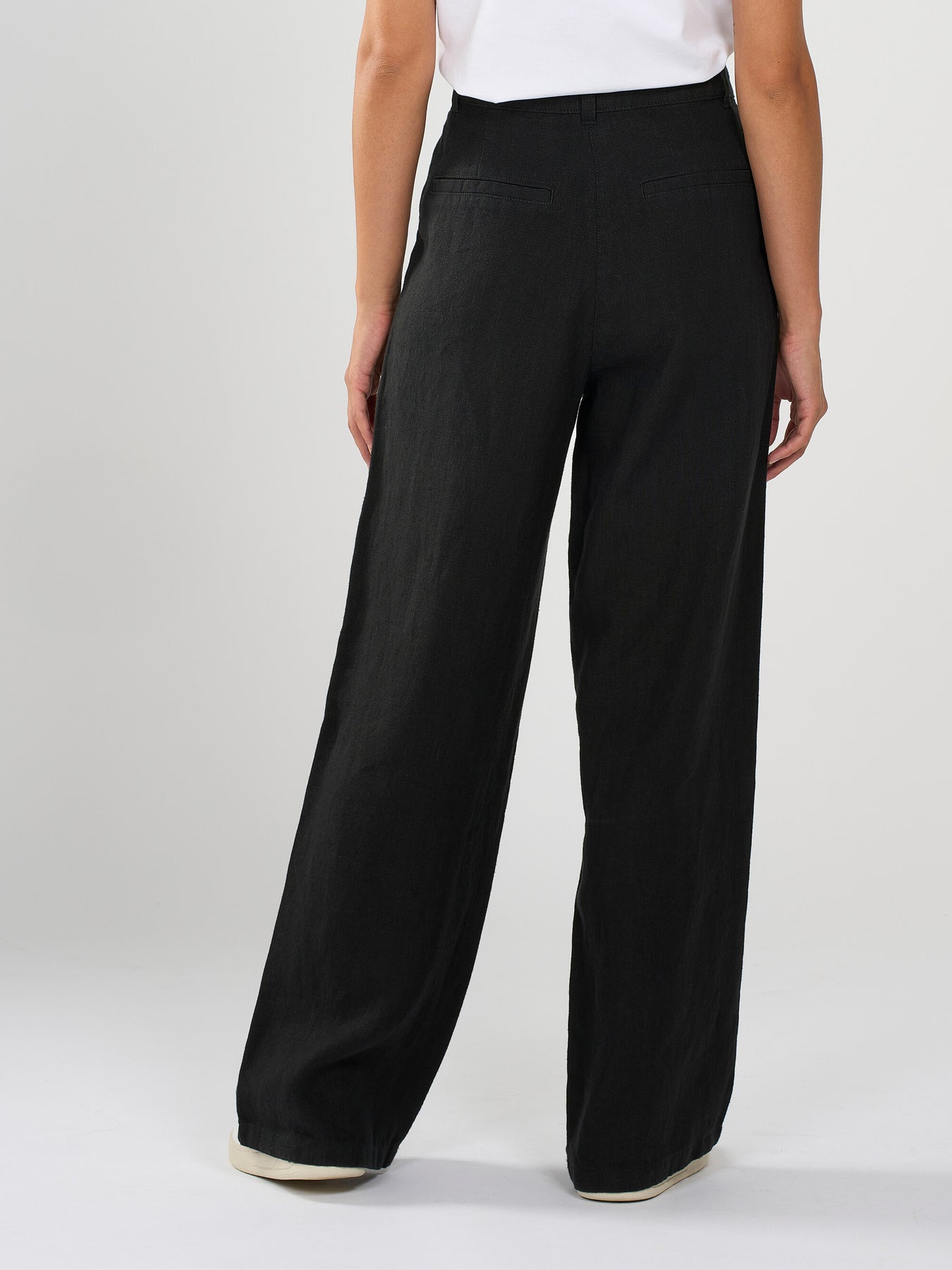 Pantalon ample en lin bio | Noir "loose linen pants black jet"