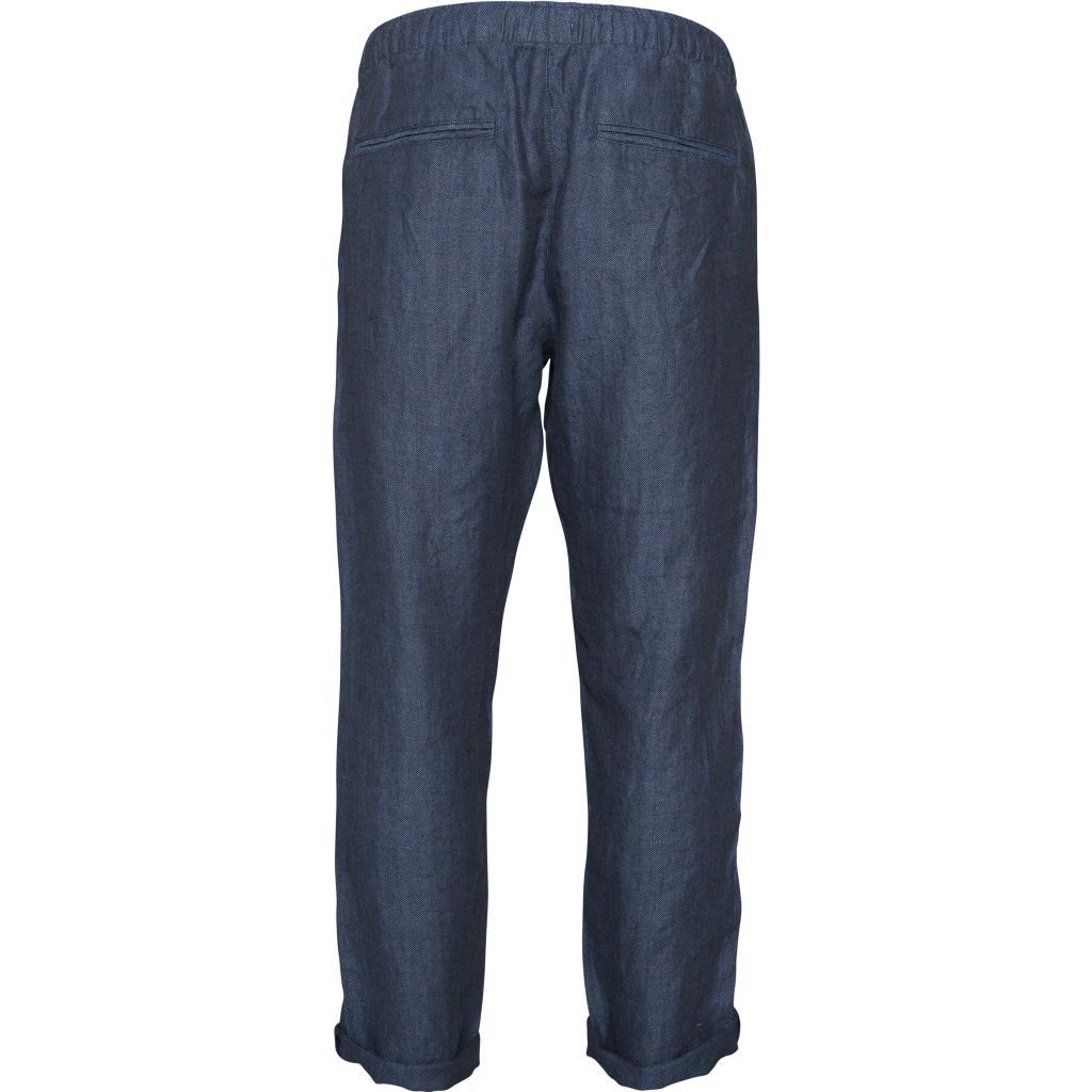 Pantalon ample marine en lin bio - Fishbone