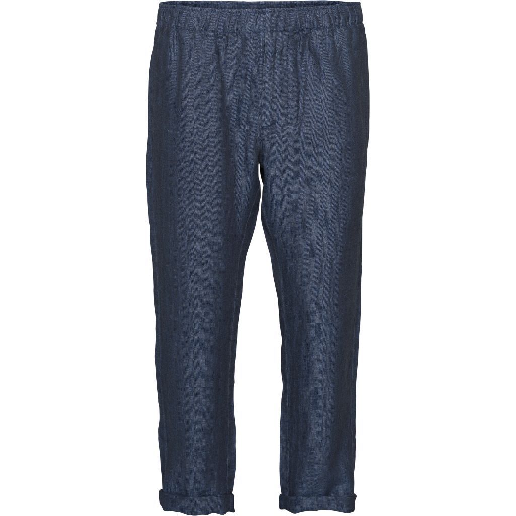 Pantalon ample marine en lin bio - Fishbone