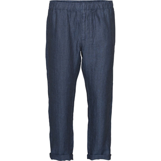 Pantalon ample marine en lin bio - Fishbone