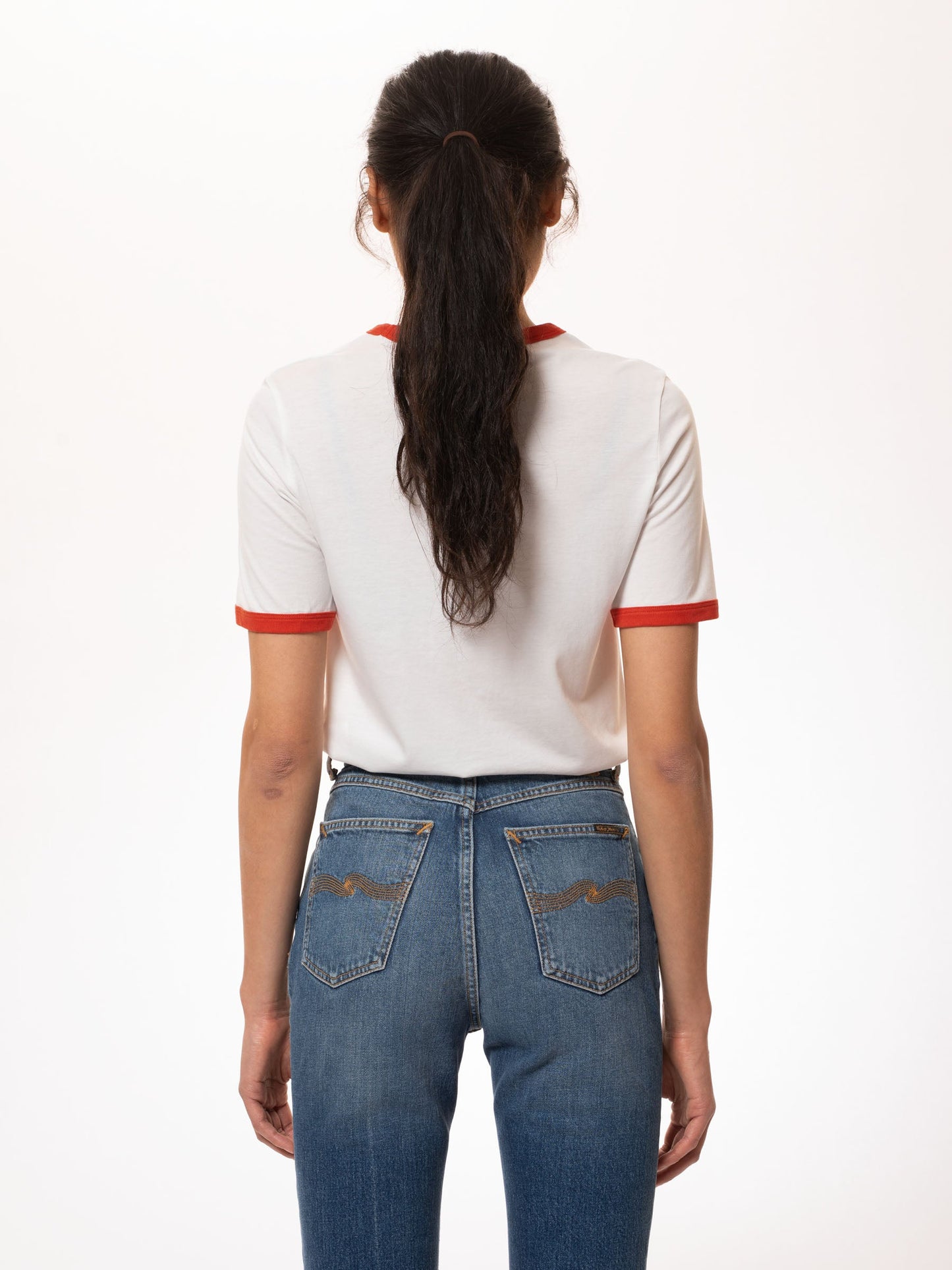 T-shirt blanc à motif vintage en tencel et coton bio - lova vision offwhite