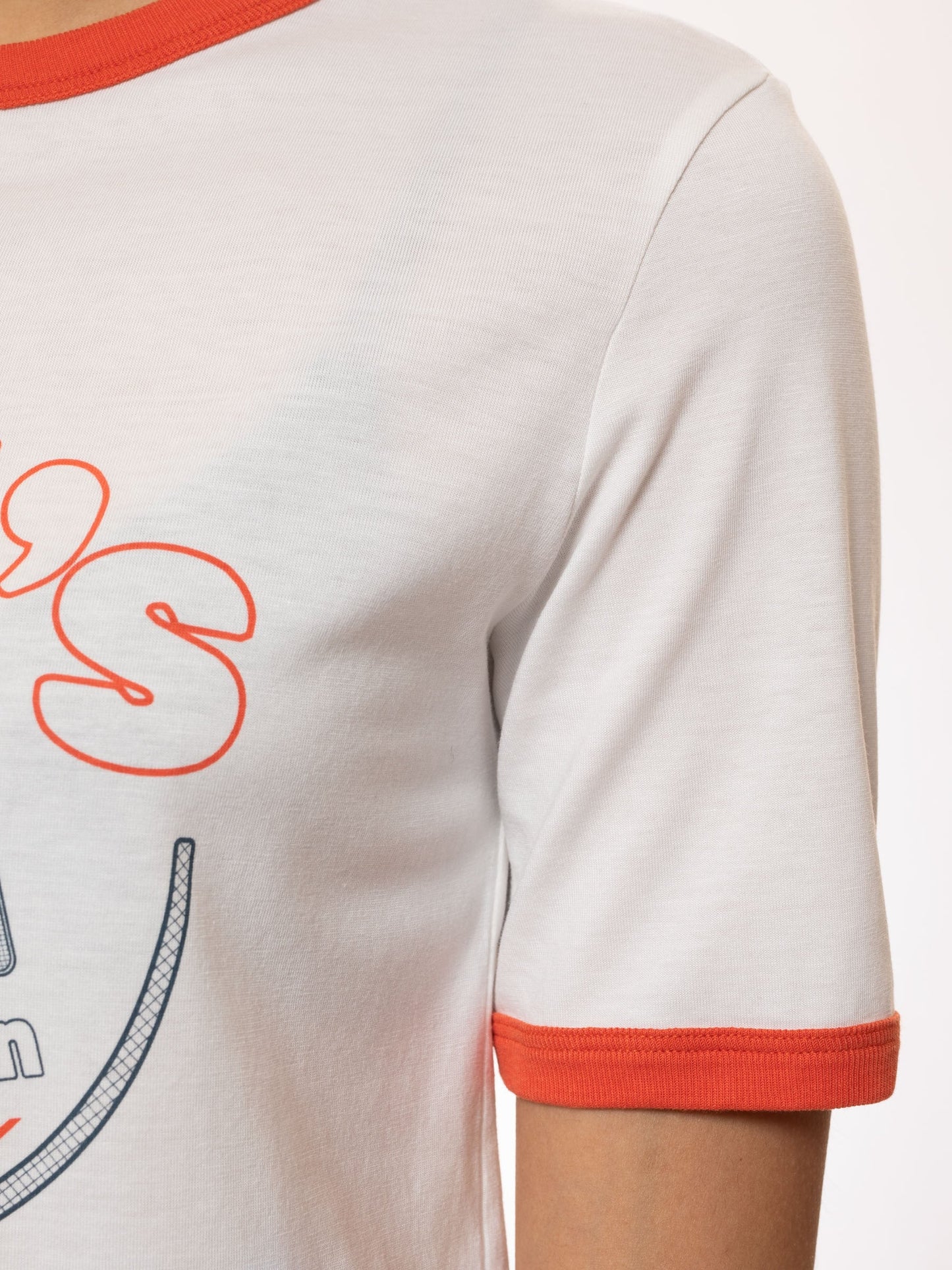 T-shirt blanc à motif vintage en tencel et coton bio - lova vision offwhite