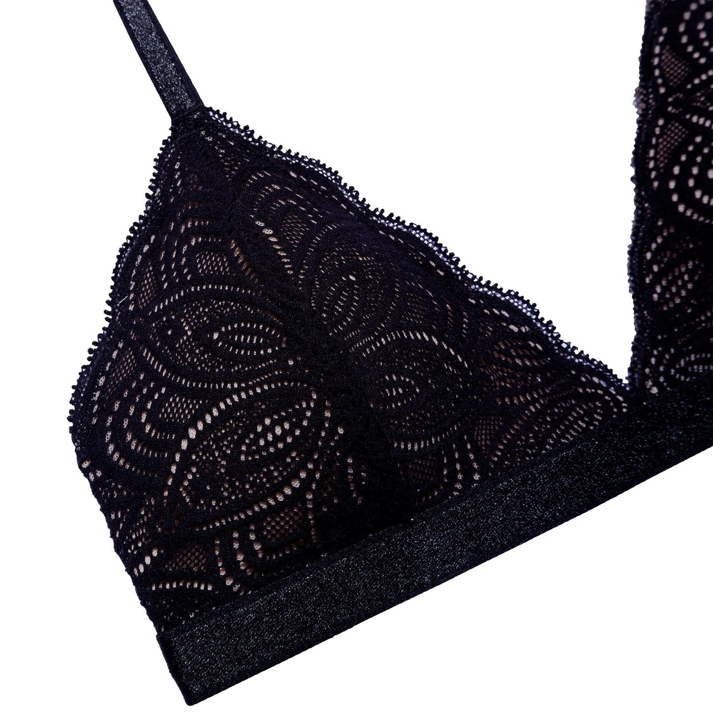 Soutien-gorge en dentelle noir en polyamide recyclé - Luna