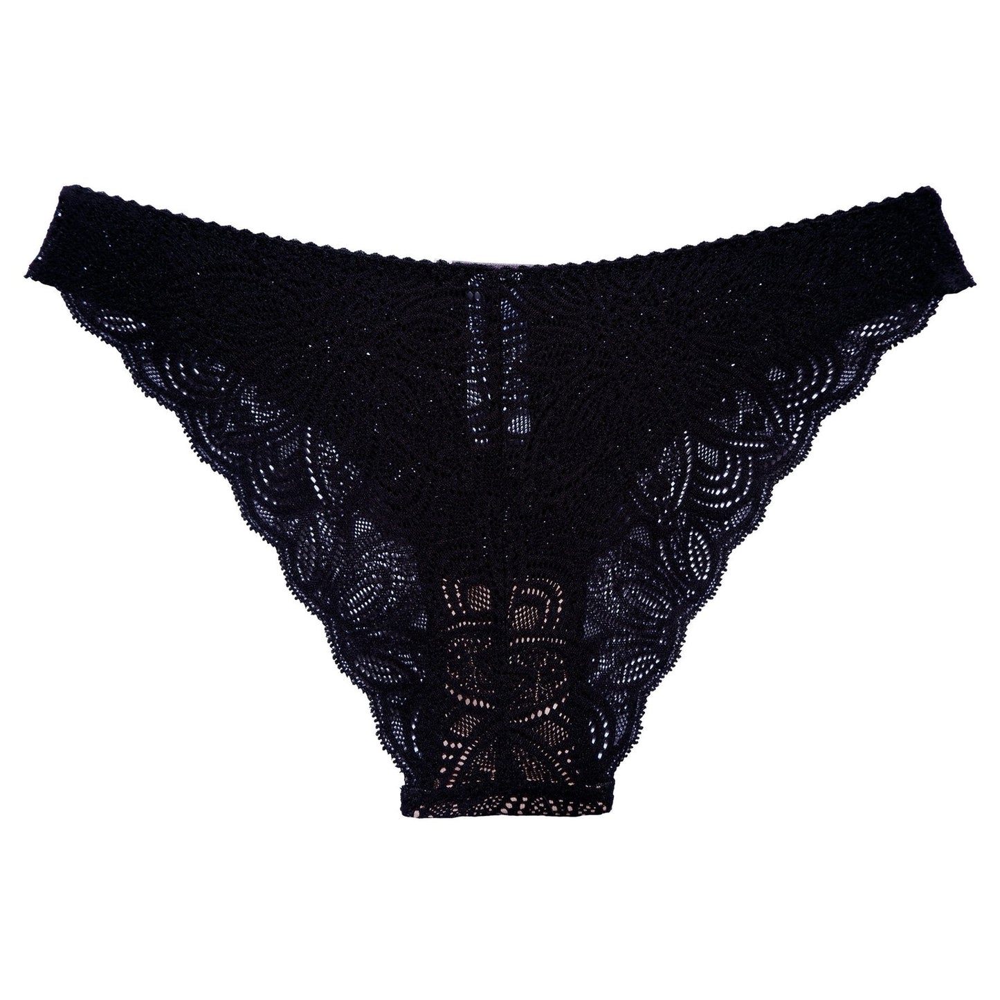 Culotte en dentelle noire en nylon recyclé - Luna