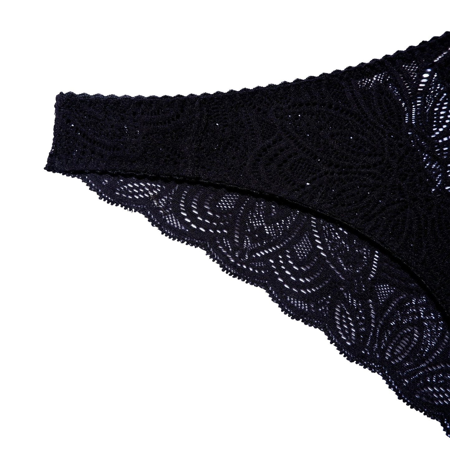 Culotte en dentelle noire en nylon recyclé - Luna