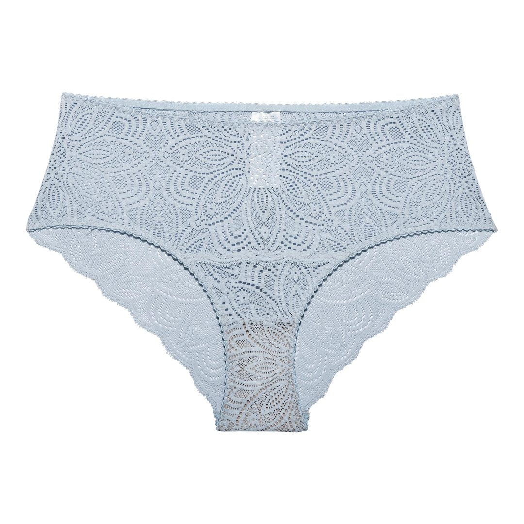 Culotte taille haute bleue ciel  en dentelle recyclée - Luna