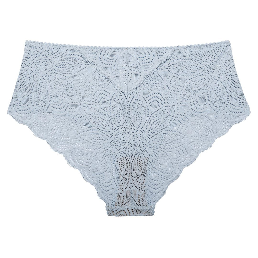 Culotte taille haute bleue ciel  en dentelle recyclée - Luna