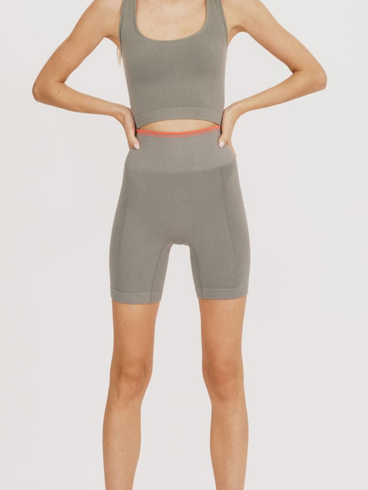 Short biker en ecovero | vert "luxe touch bike shorts seaweed"