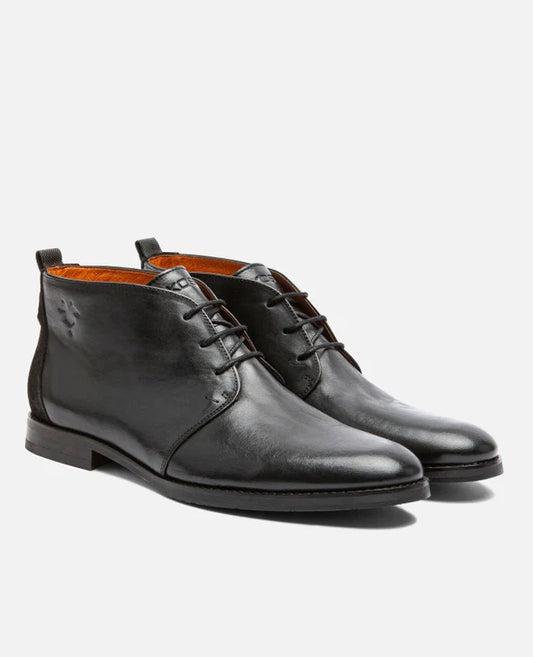 boots Chukka en cuir tannage végétal | Noir "madison 51 noir"