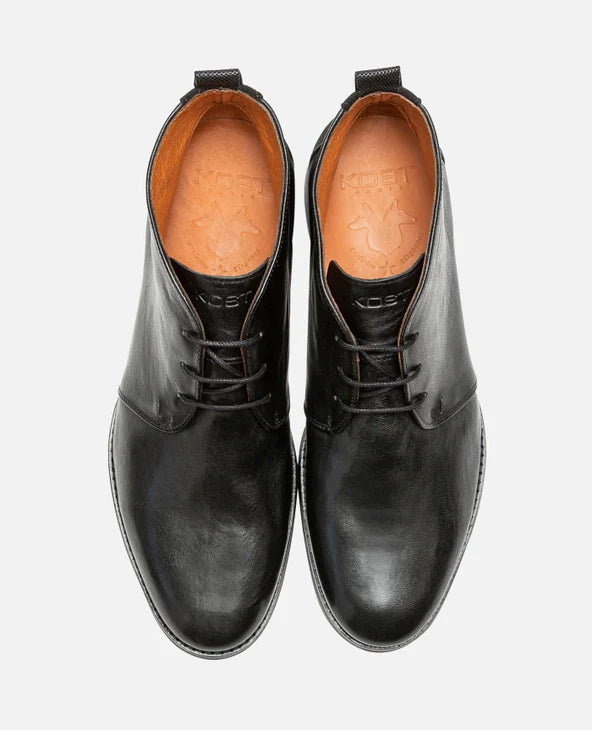 boots Chukka en cuir tannage végétal | Noir "madison 51 noir"