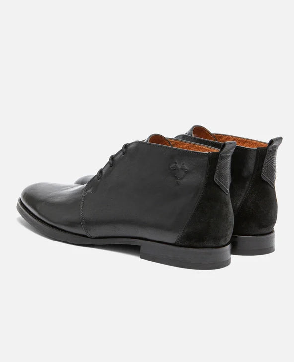 boots Chukka en cuir tannage végétal | Noir "madison 51 noir"
