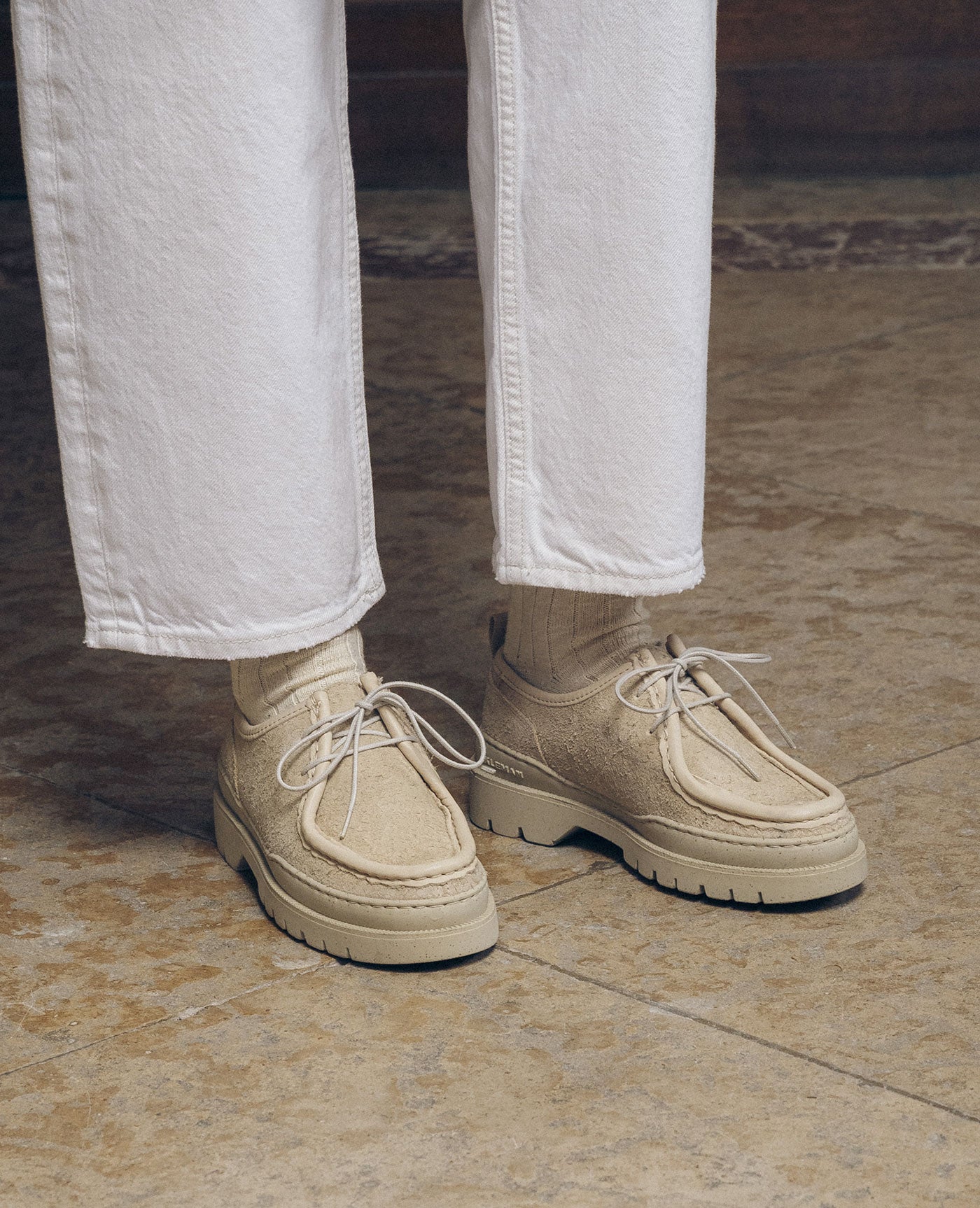 Derbies made in france en cuir velours certifié | beige "major vp oak 2"