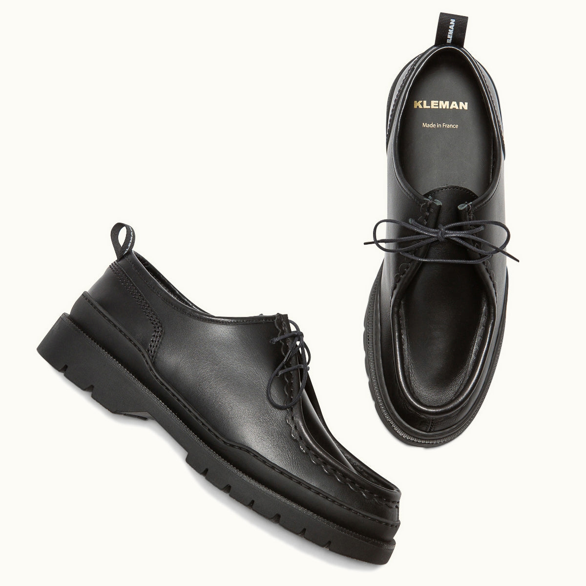 Derbies made in France en cuir certifié | Noir "major noir"