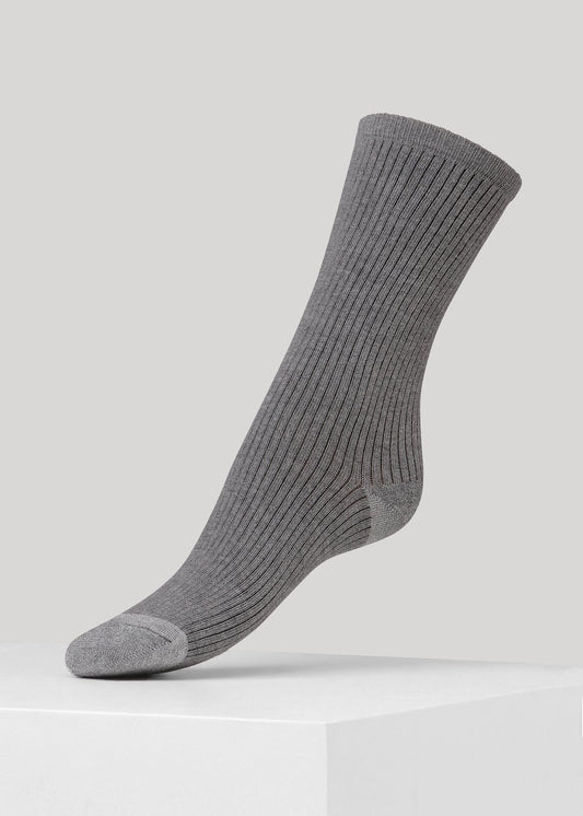 Chaussettes grises pailletées en coton bio - malene rib glitter grey