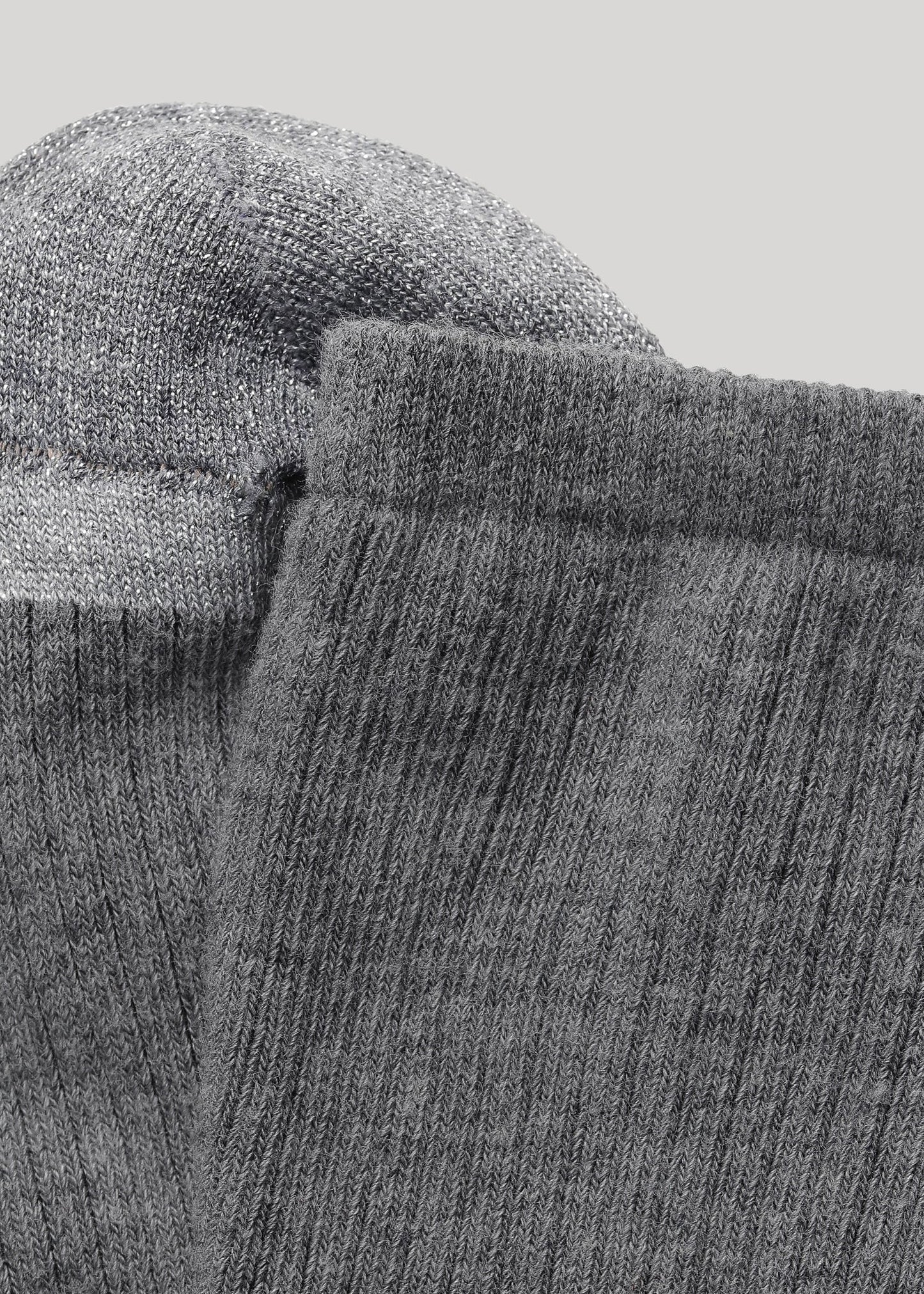 Chaussettes grises pailletées en coton bio - malene rib glitter grey