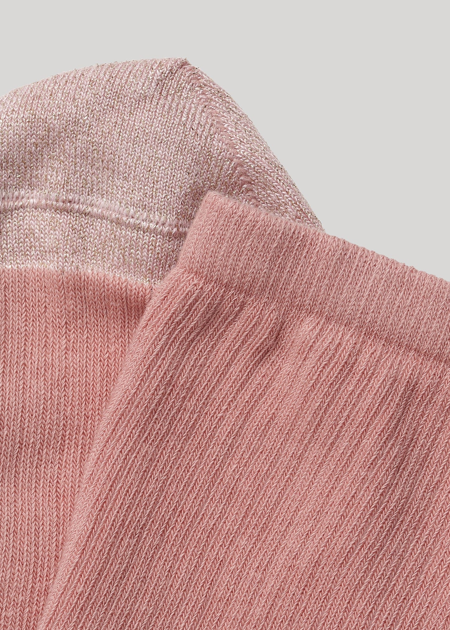 Chaussettes rose pailletées en coton bio - malene rib glitter old rose