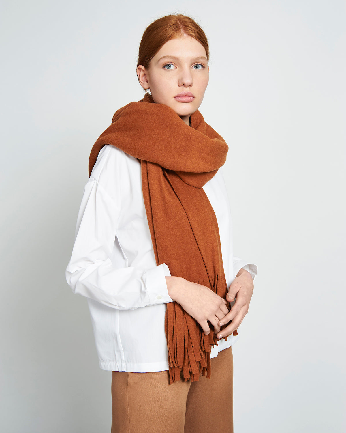 Echarpe terracotta en coton bio - MANON