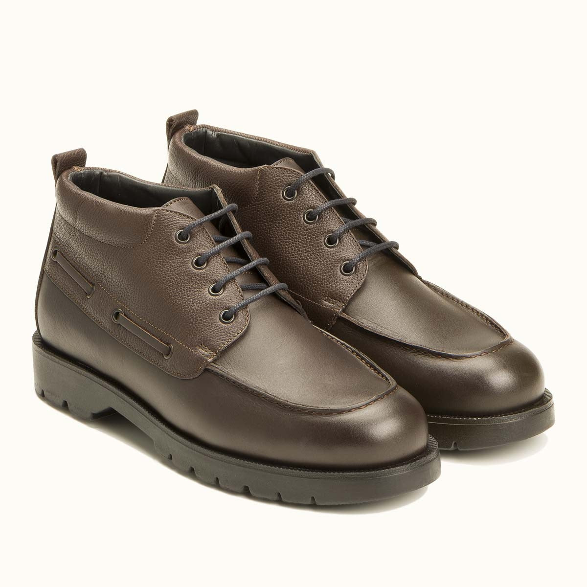 Bottines made in france en cuir certifié | marron "matelot"