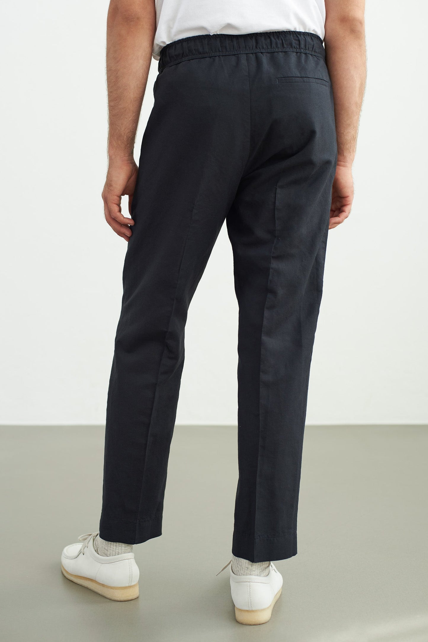 Pantalon droit en coton bio et lin | noir "max black linen"