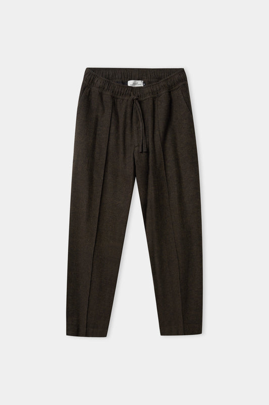 Pantalon droit en coton bio | marron "max eco brown flannel"