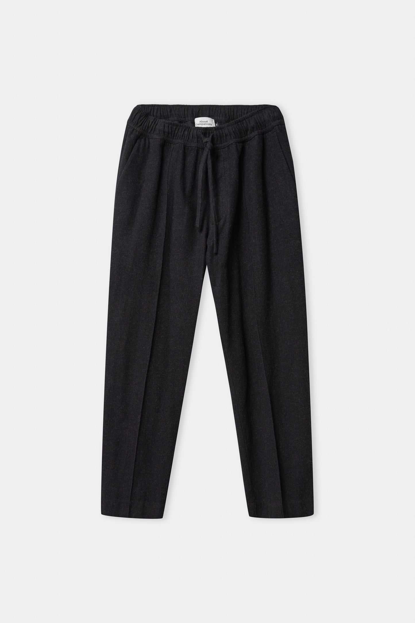 Pantalon droit flanelle en coton bio | noir "max eco melange black flannel"