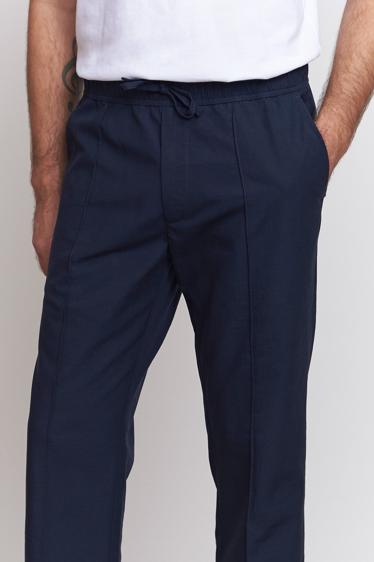 Pantalon droit en tencel | navy "max tencel navy"