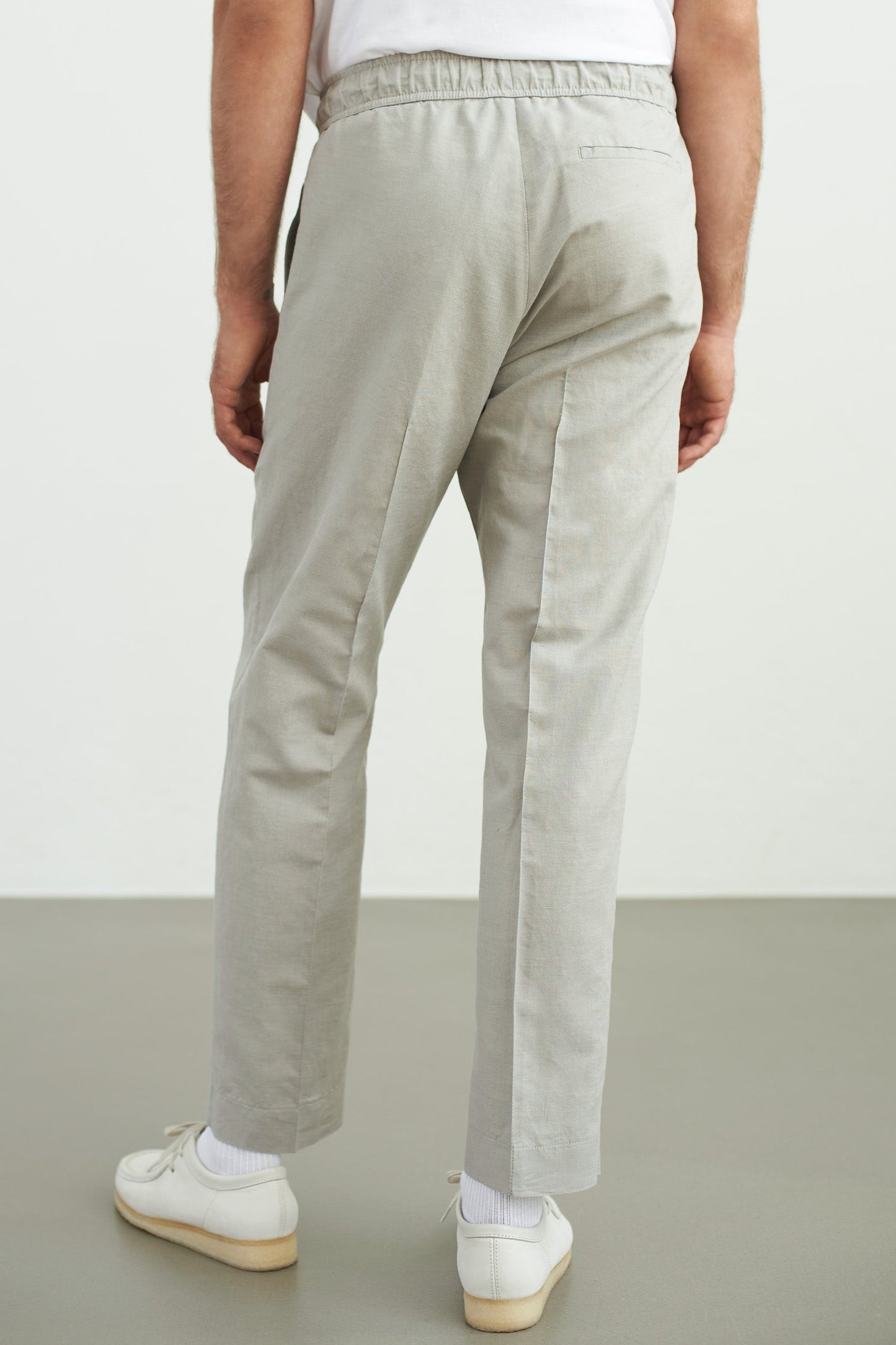 Pantalon droit en coton bio et lin | gris "max reed linen"