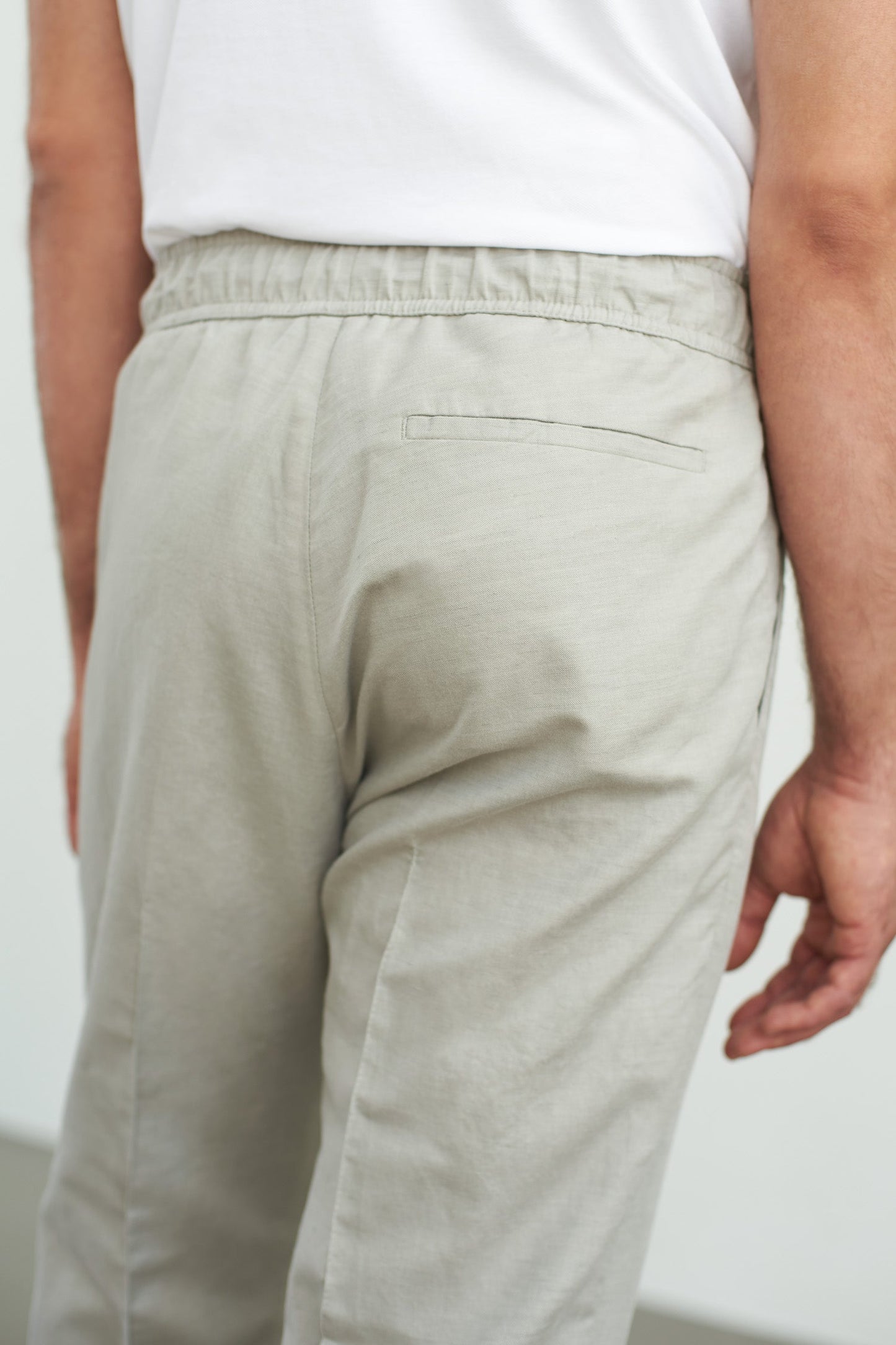 Pantalon droit en coton bio et lin | gris "max reed linen"