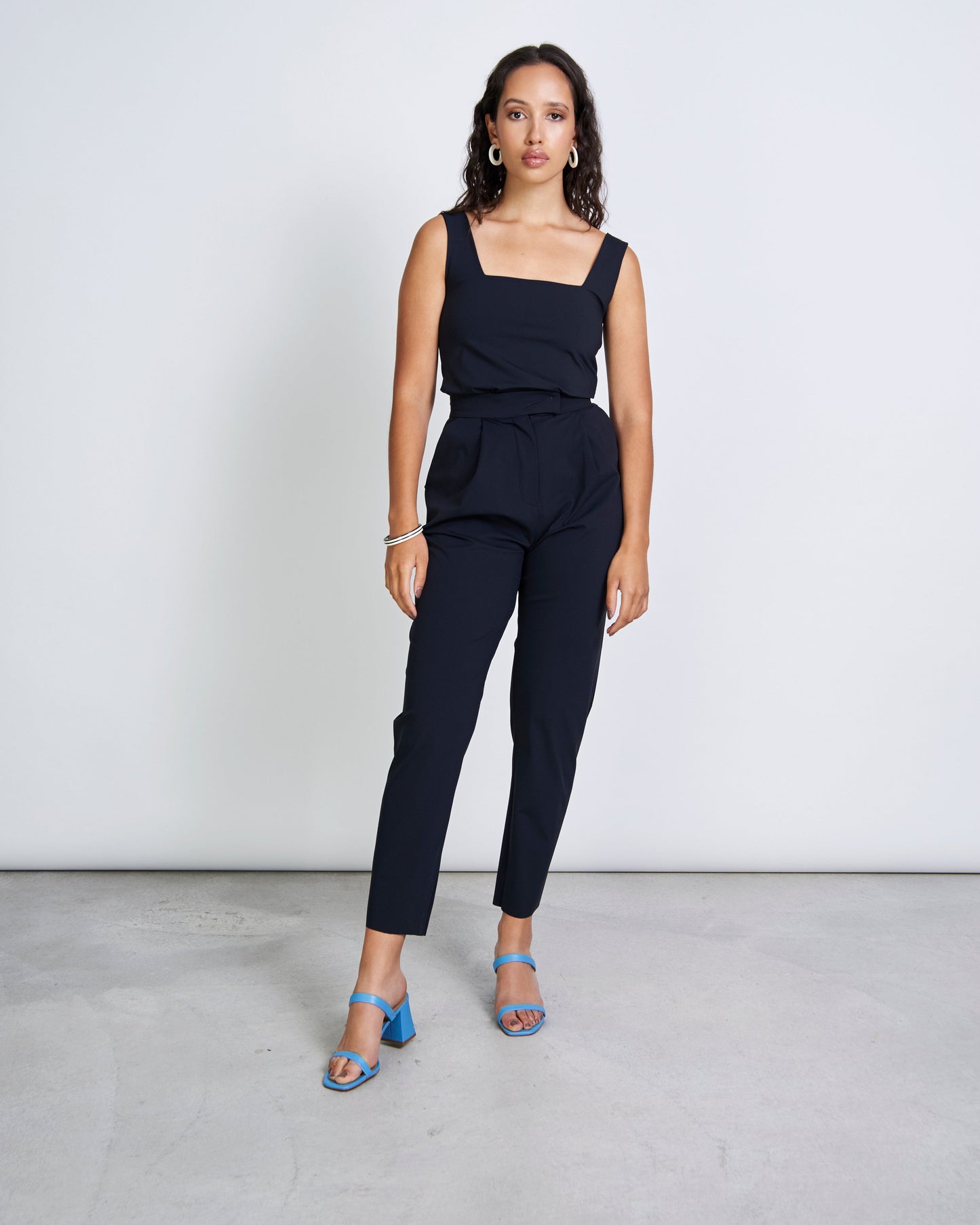 Pantalon cigarette noir en recyclé - maya