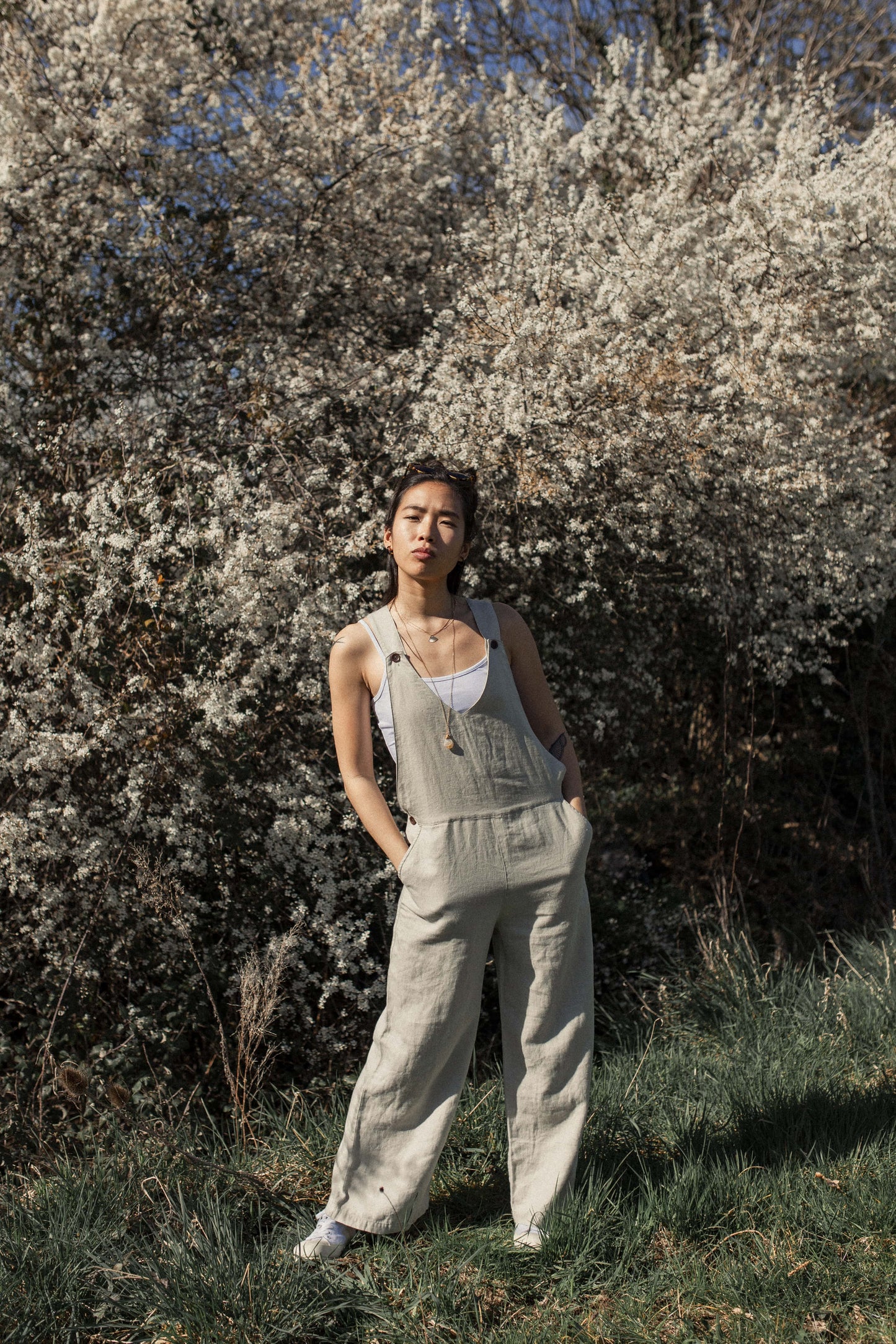 Combinaison beige en chanvre et tencel - Kasaï