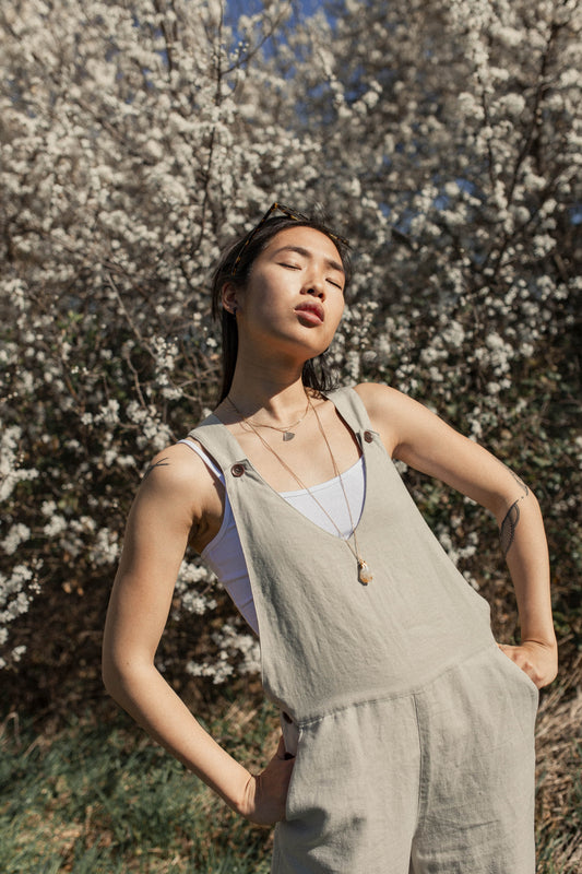 Combinaison beige en chanvre et tencel - Kasaï