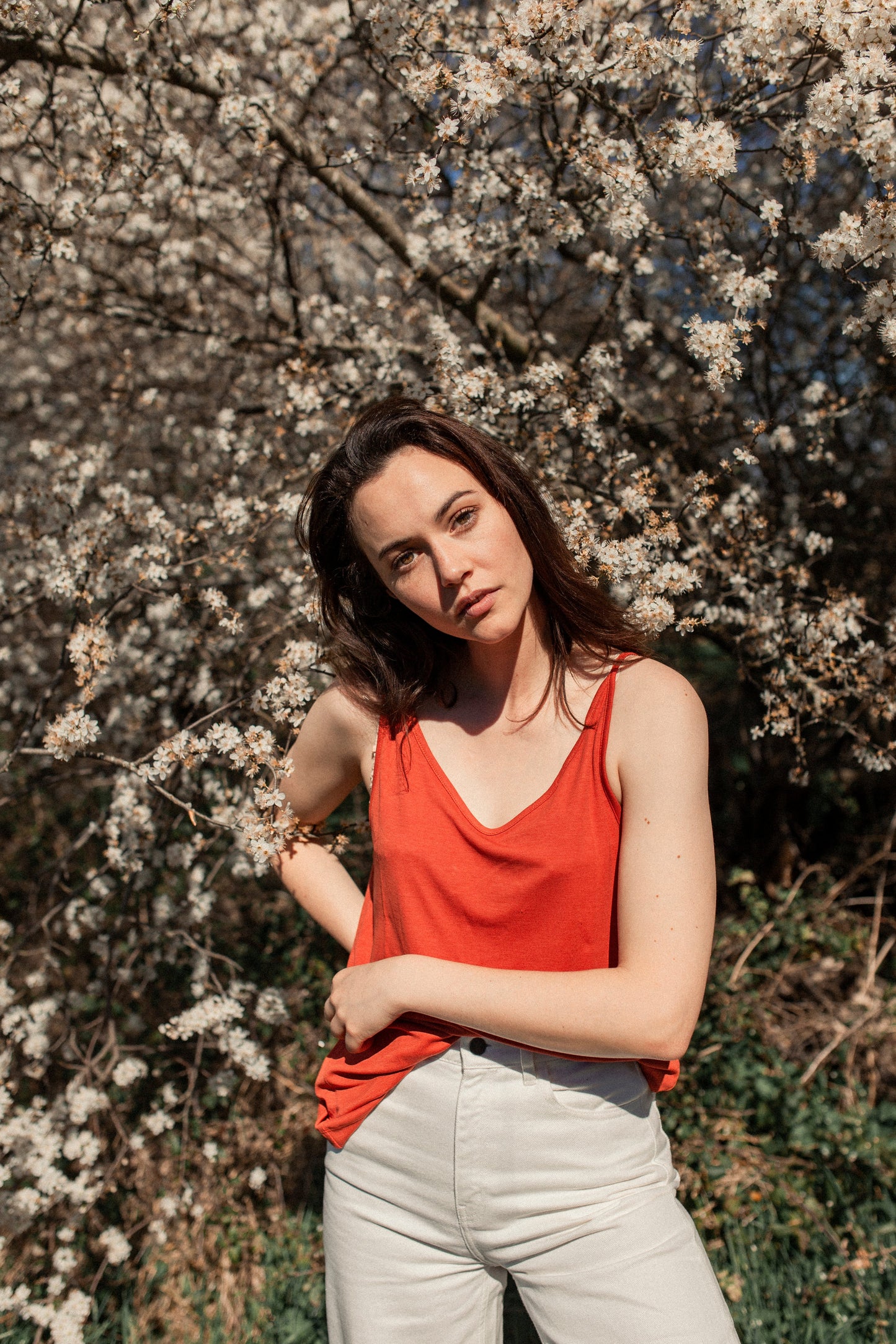 Top terracotta en tencel - triangle