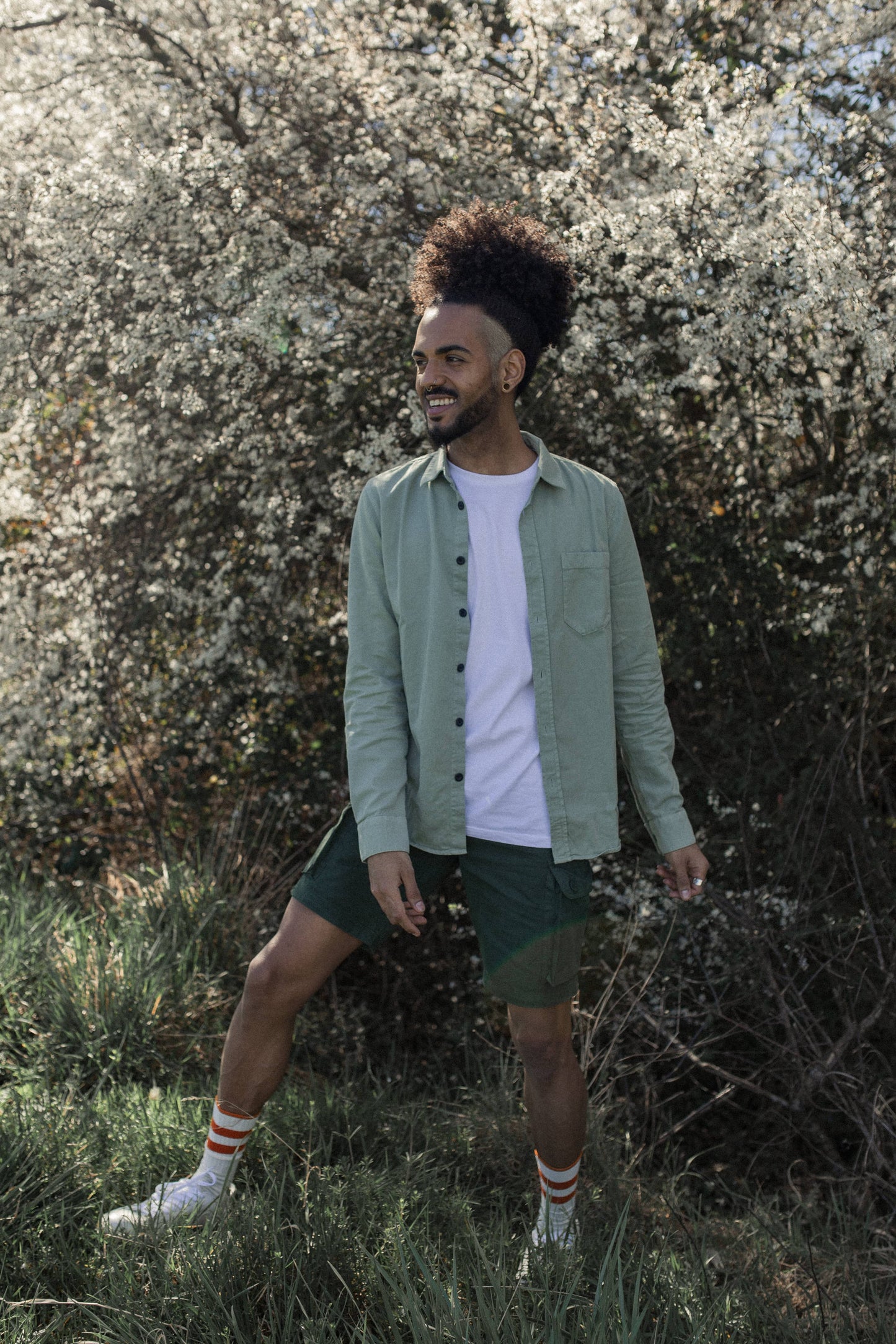 Chemise vert pâle en coton bio - Henry