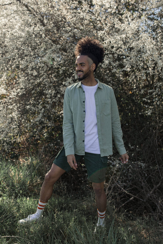 Chemise vert pâle en coton bio - Henry