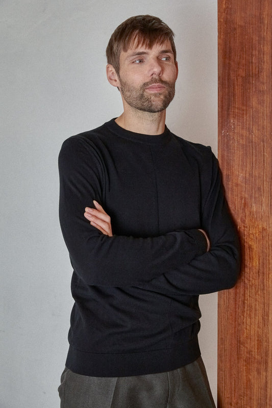 Pull en coton bio | noir "milo jumper - eco black"