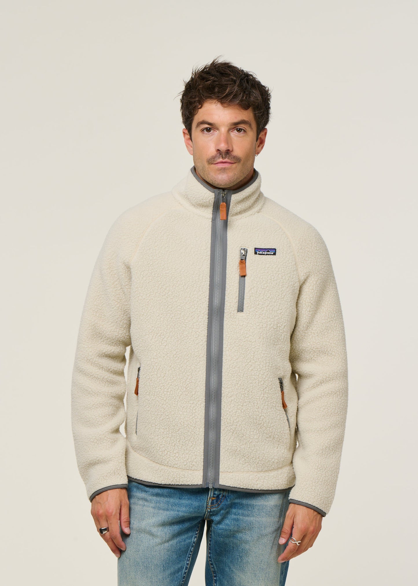 Veste polaire en matière recyclée | écru "retro pile jkt - plcn"