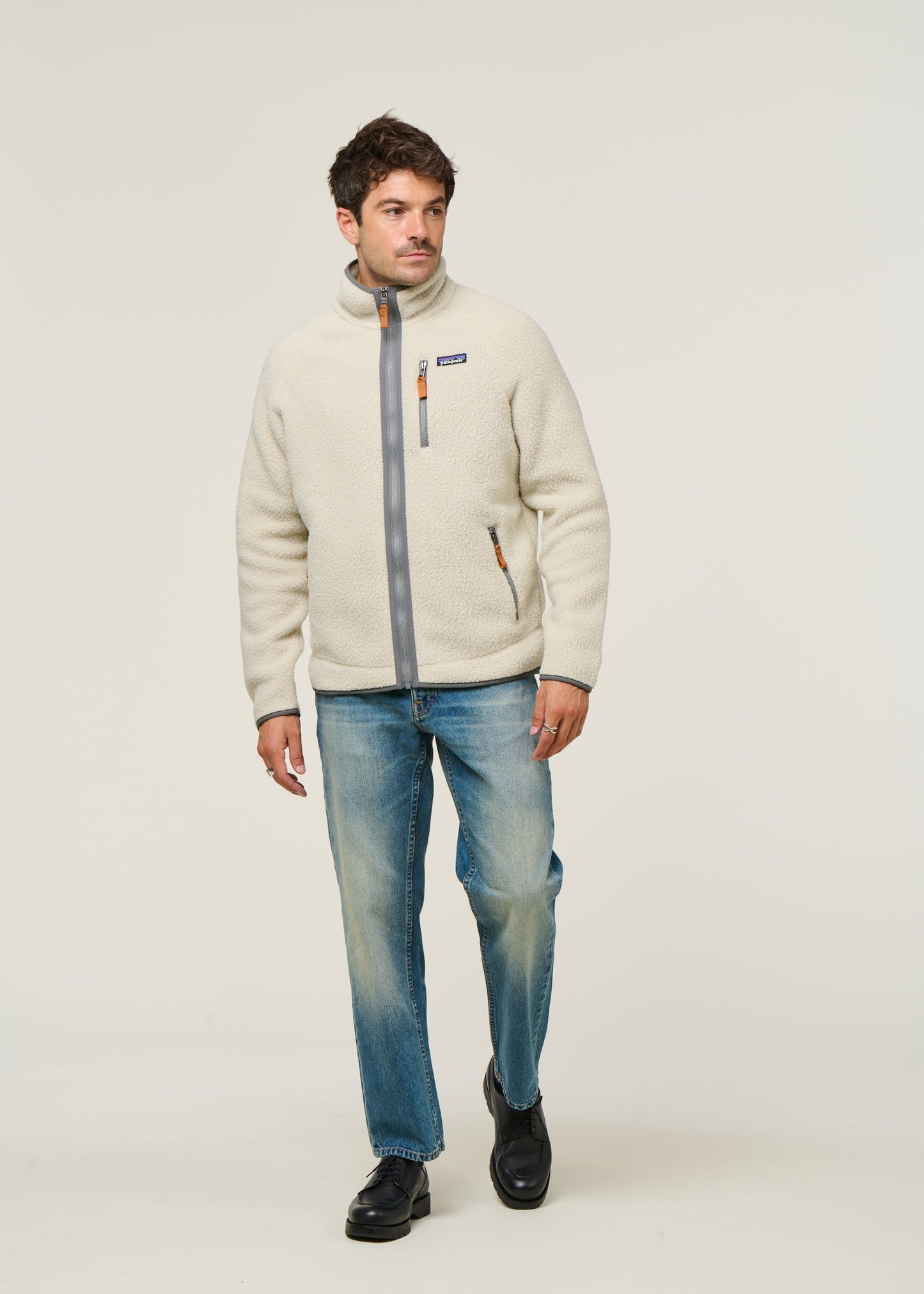 Veste polaire en matière recyclée | écru "retro pile jkt - plcn"